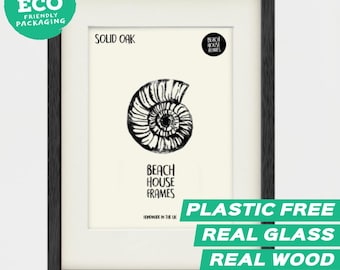 Black Solid Oak Picture Frame | Photo Frame | A2, A3, A4, A5, A6, 5x5, 5x7, 6x8, 8x10, 11x14 | Handmade | Family | Photo | Wooden | Modern