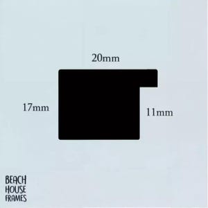 The image is a simple black square with measurements labeled above it, indicating the dimensions of the object.