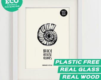 A2 White Wood Grain Frame |  A2 White Picture Frame | A2 White Photo Frame | Handmade in UK | Plastic Free | High Quality | Mounted option
