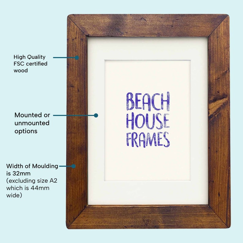Rustic Picture Frame | Photo Frame | A2, A3, A4, A5, 5x5, 6x6, 5x7, 6x8, 8x10, 11x14 | Handmade | Antique | Photo | Vintage | Retro | Modern image 5