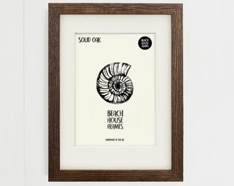 A1 Solid Oak Dark Poster Frame | Large Handmade Picture Frame | A2 Mount option | Art | Photo | Modern Wall Decor | Gift | Minimalist