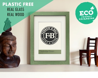 Farrow & Ball 287 Yeabridge Green | Green Picture Frame A2, A3, A4, A5, 5x5, 6x6, 5x7, 6x8, 8x10, 11x14 | Handmade | Green Photo Frames