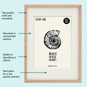 Solid Oak Picture Frame | Photo Frame | A2, A3, A4, A5, A6, 5x5, 5x7, 6x8, 8x10, 11x14 | Handmade | Family Photo | Photo | Wedding | Modern image 3
