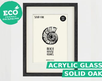 A1 Black Solid Oak Poster Frame | Large Handmade Picture Frame | A2 Mount option | Art | Photo | Modern Wall Decor | Gift | Minimalist