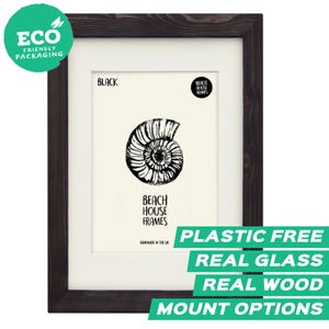 Black A3 Picture Frame | Handmade | Free Standing | Modern | Rustic | Vintage | Antique | Photo Frame | Wooden Frames | with Mount Option