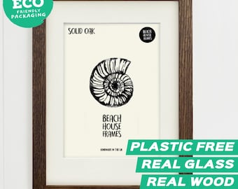 Dark Solid Oak Picture Frame | Photo Frame | A2, A3, A4, A5, A6, 5x5, 5x7, 6x8, 8x10, 11x14 | Handmade | Family | Photo | Wedding | Modern