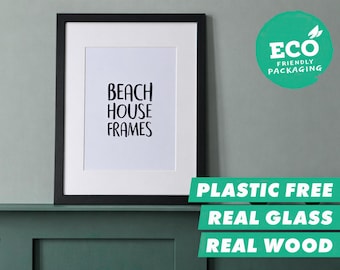 A3 Black Wood Grain Frame |  A3 Black Picture Frame | A3 Black Photo Frame | Handmade in UK | Plastic Free | High Quality | Mounted option