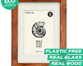 Antique A4 Picture Frame | Handmade | Free Standing | Oak Stain Rustic | Vintage | Antique | Photo Frame | Wooden Frames | with Mount Option
