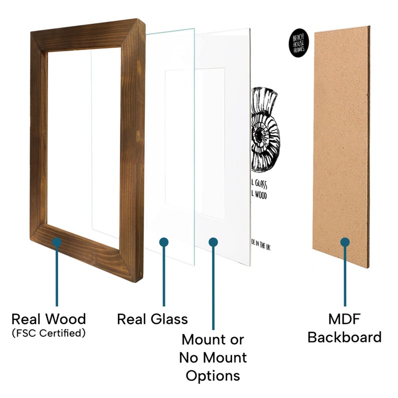 Solid Oak 5x7 Frame Thin Wooden Frame 5x7 Frame Handmade Photo Frame 5x7 Oak Frame Modern Frame Oak Frame 5x7 Photo Frame, Picture Frame image 5