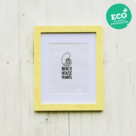 A4 Yellow Picture Frame Photo Frames Handmade Rustic Etsy