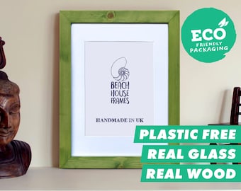 A5 Picture Frame Rustic Green Photo Frame Green Frame Vintage Green Wedding Gift Rustic Wall Decor Green Vintage Frame Shabby Chic