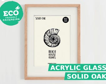 A1 Solid Oak Poster Frame | Large Handmade Picture Frame | A2 Mount option | Art | Photos | Posters | Modern Wall Decor | Gift | Minimalist