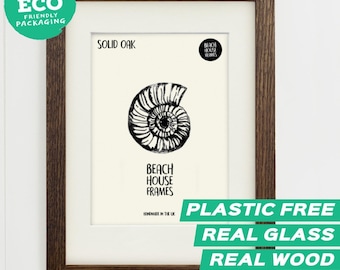 Dark Solid Oak Picture Frame | Photo Frame | A2, A3, A4, A5, A6, 5x5, 5x7, 6x8, 8x10, 11x14 | Handmade | Family | Photo | Wedding | Modern
