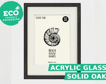 A1 Black Solid Oak Poster Frame | Large Handmade Picture Frame | A2 Mount option | Art | Photo | Modern Wall Decor | Gift | Minimalist