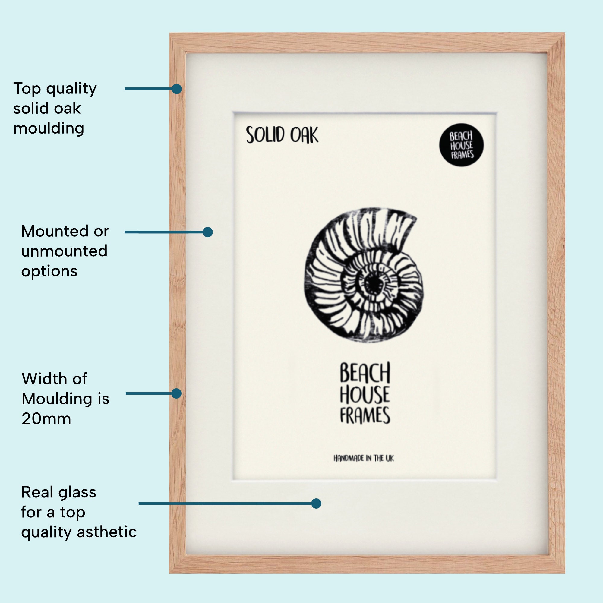 Solid Oak A5 Frame Thin Wooden Frame A5 Frame Handmade Photo Frame A5 ...