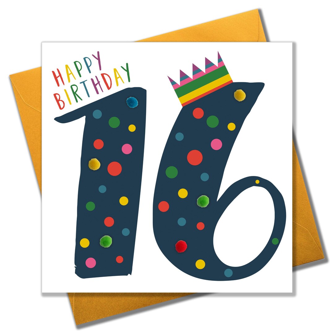 birthday-card-age-16-blue-happy-birthday-16-embellished-with-pompoms
