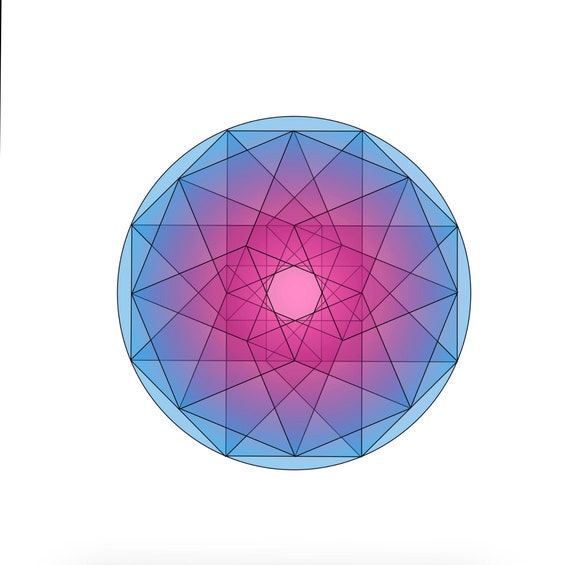 Blue and Pink Geometric Digital Art