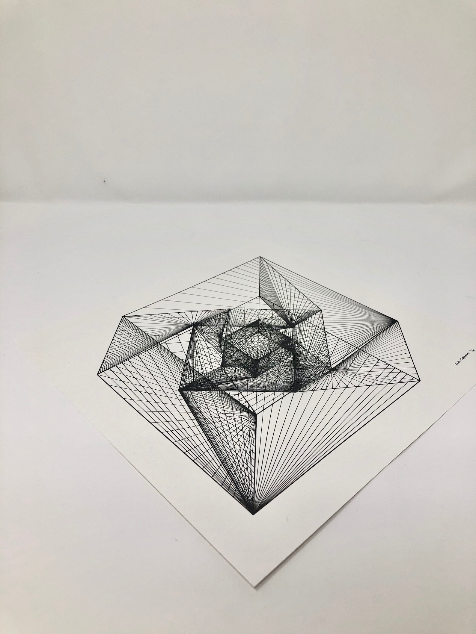 Double Tesseract Framed Art Print Hand-drawn Geometric - Etsy
