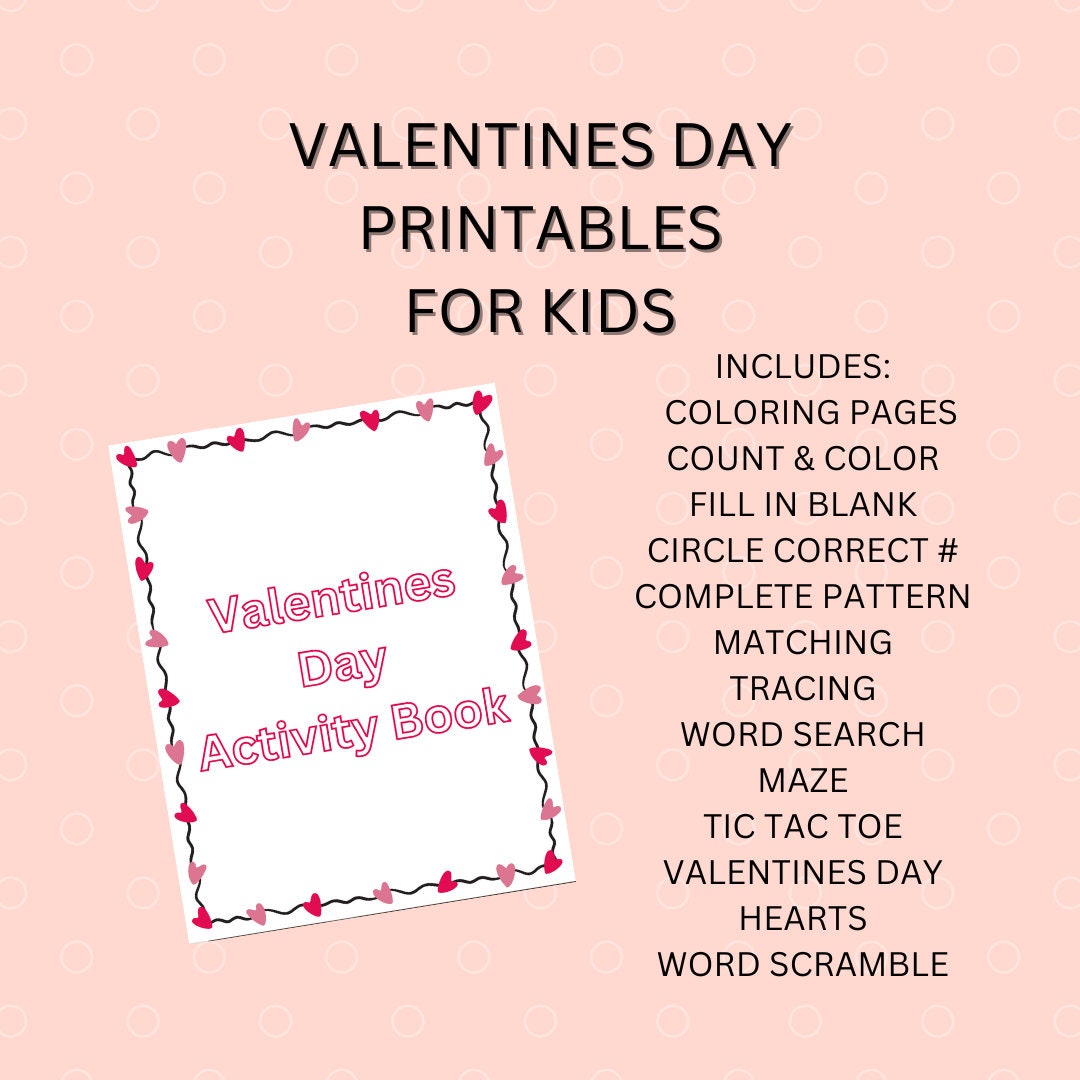 Valentine's Activity Printable for Kids - Etsy