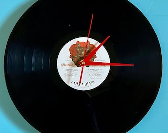 Santana “Festival” Upcycled 12” Vinyl Record Rock Clock