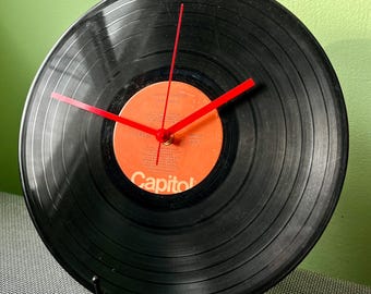 The Beatles Yellow Submarine Upcycled 12” Vinyl Record Rock Clock