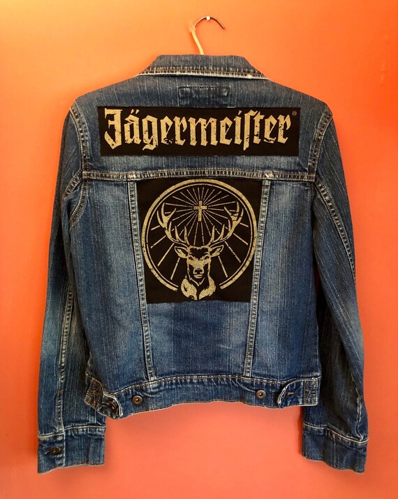 jean jacket with lips on back