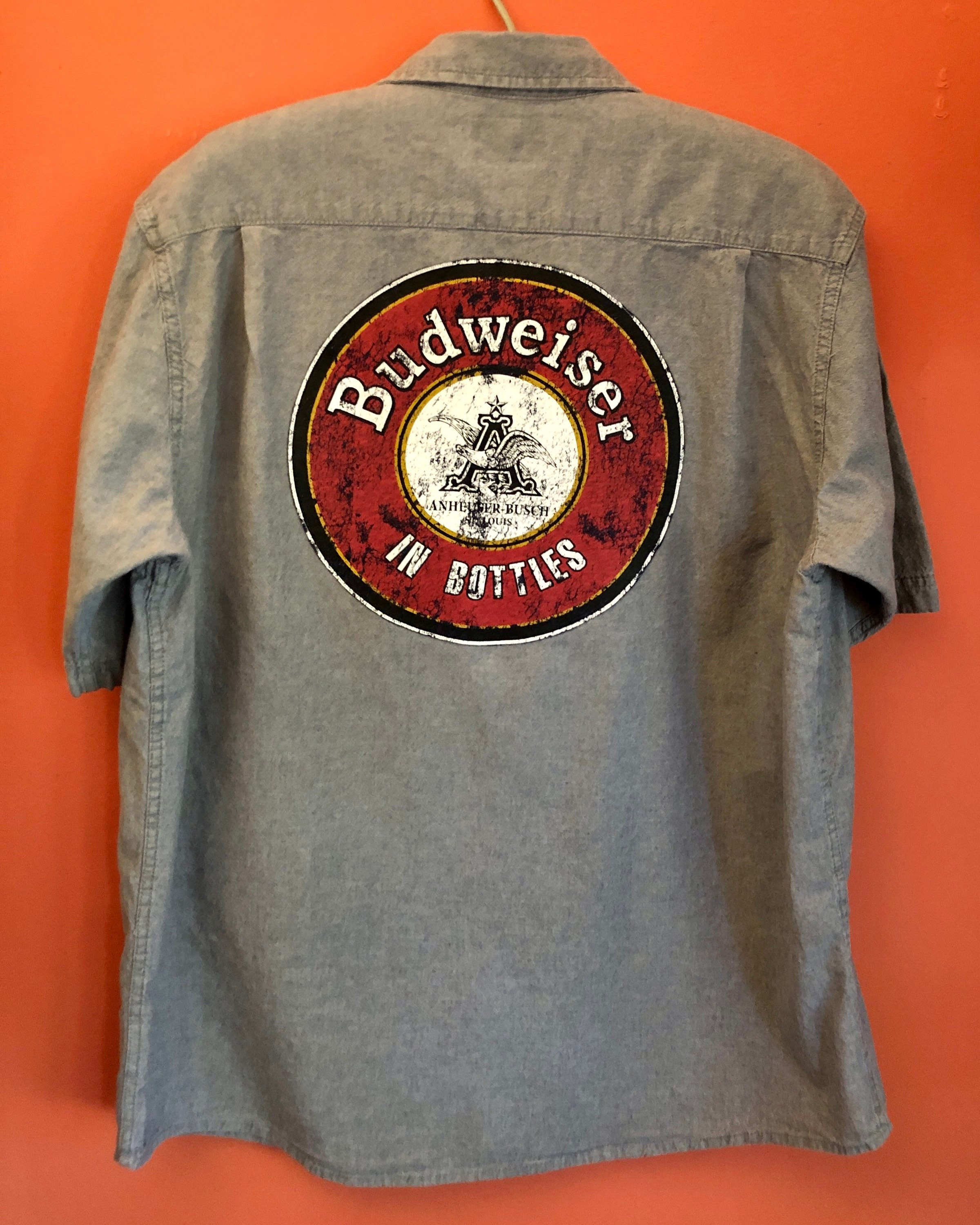 Upcycled Beer Shirt W/ Budweiser Back 