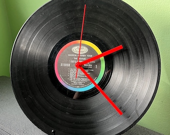 The Beatles Magical Mystery Tour Upcycled 12” Vinyl Record Rock Clock