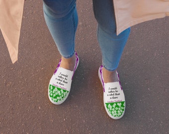 Women’s Suffragette Stripe Emmeline Pankhurst Quote Canvas Shoes