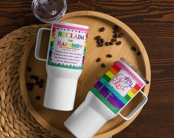 Reclaim the Rainbow Large Travel Mug with Handle