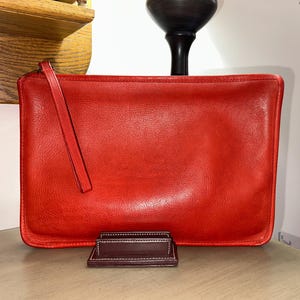 Bolso de mano clásico COACH Vintage Slim Large 9555 NYC USA Cuero rojo