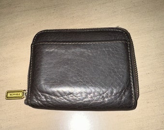 Vintage COACH Sonoma mahogany pebbled leather zip around bifold wallet