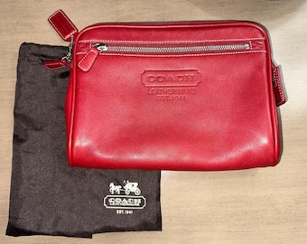 COACH Vintage Polished Round Zip Small Coin Purse in Red