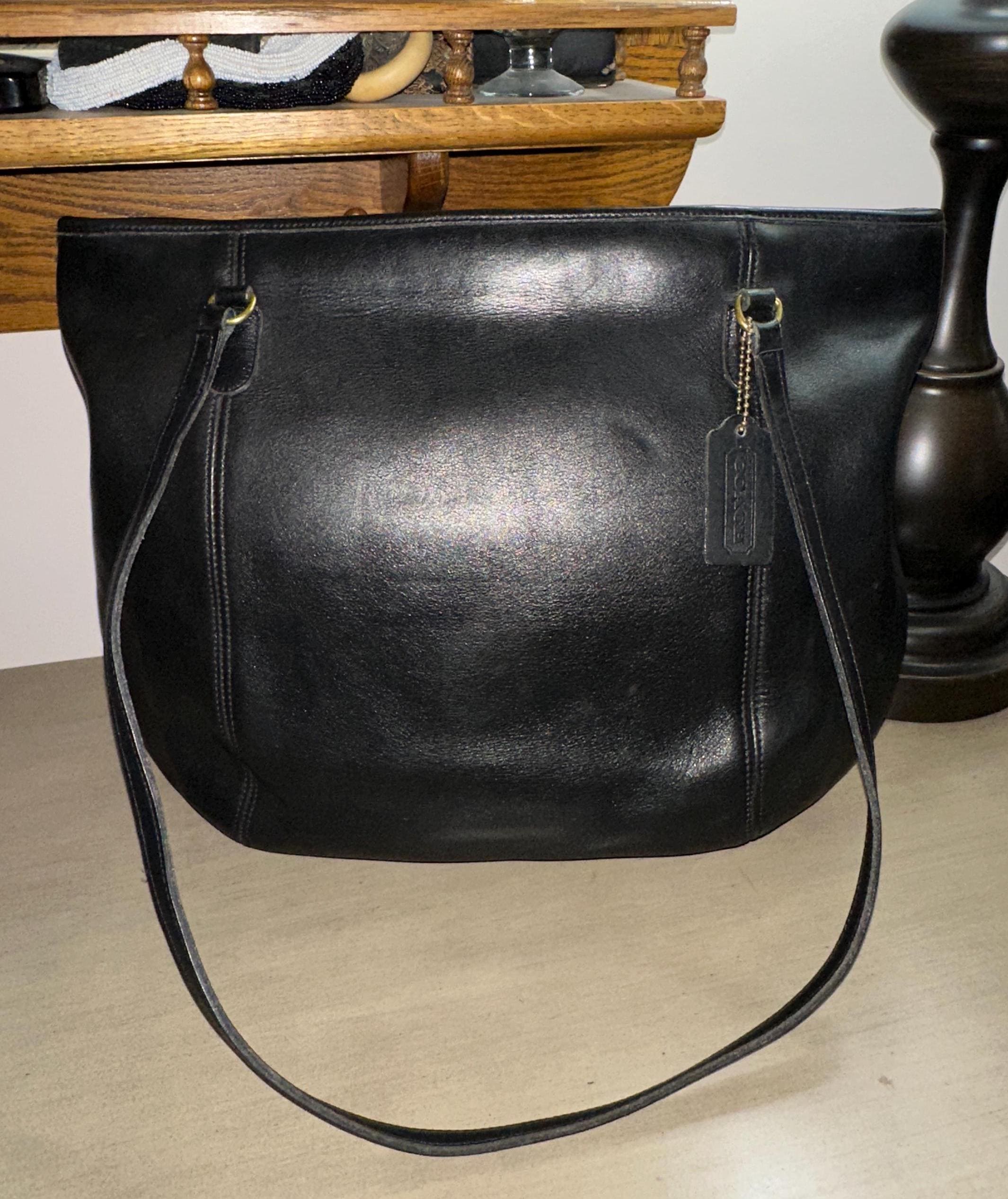 Vintage COACH Large Framed Pouch Tote Bag Purse 9998 USA EUC Black