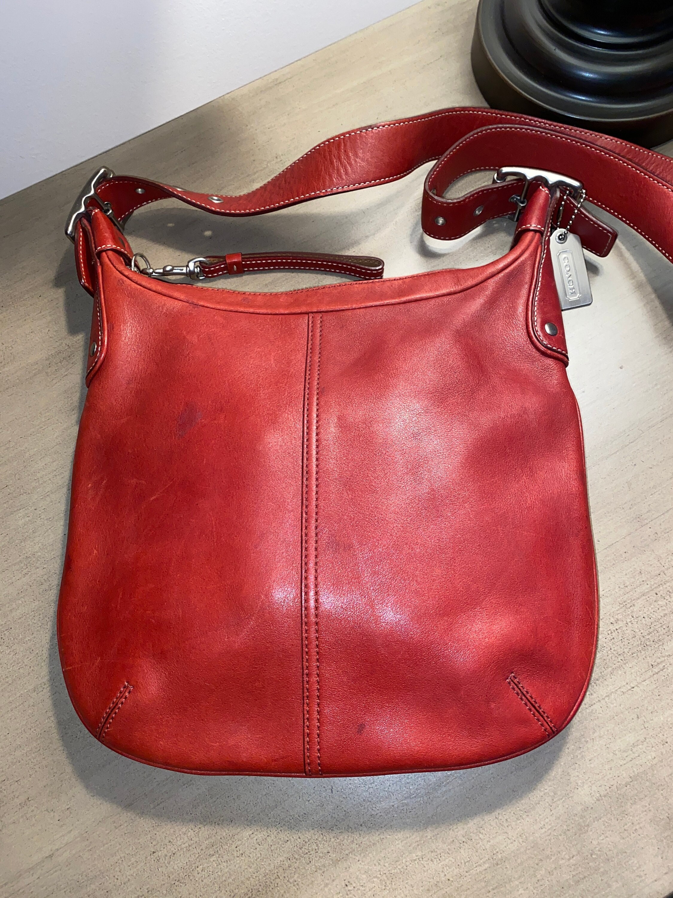 Leather crossbody bag Coach Red in Leather - 34306569