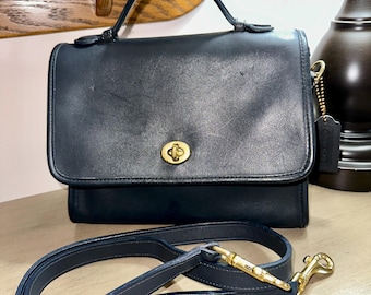 バッグ Vintage Coach Day Pack Navy Leather USA Vintage Coach Lexington Zip | Style 4186 | Ink | Made in DR