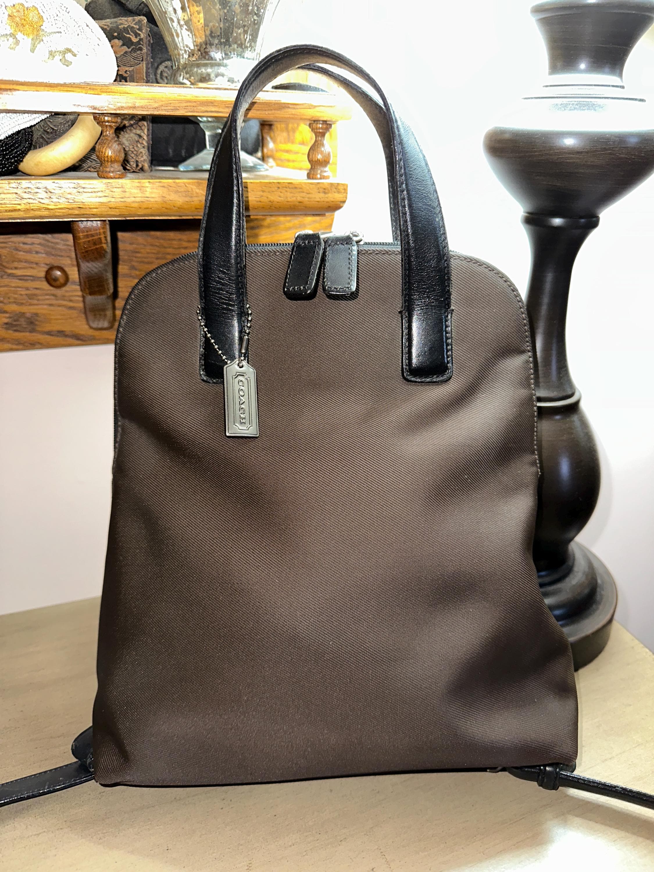 Vintage Coach Mercer Backpack in Brown Nylon and Leather 7404 90\'s Vintage Coach Mercer Nylon and Leather | Mercari main image 3