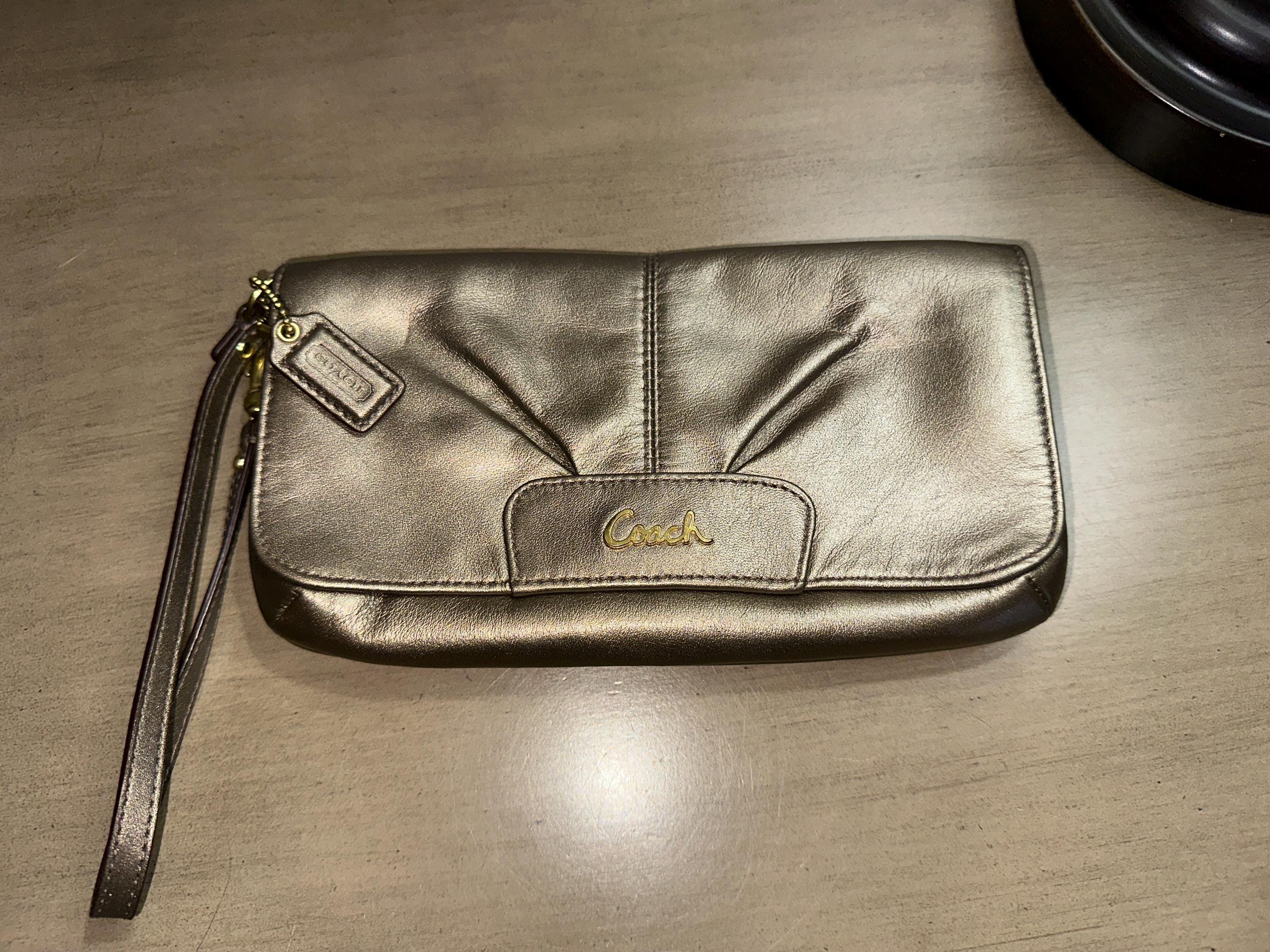 Y2K COACH Ashley Bronze Leather Flap Clutch Wristlet 46308 EUC - Etsy