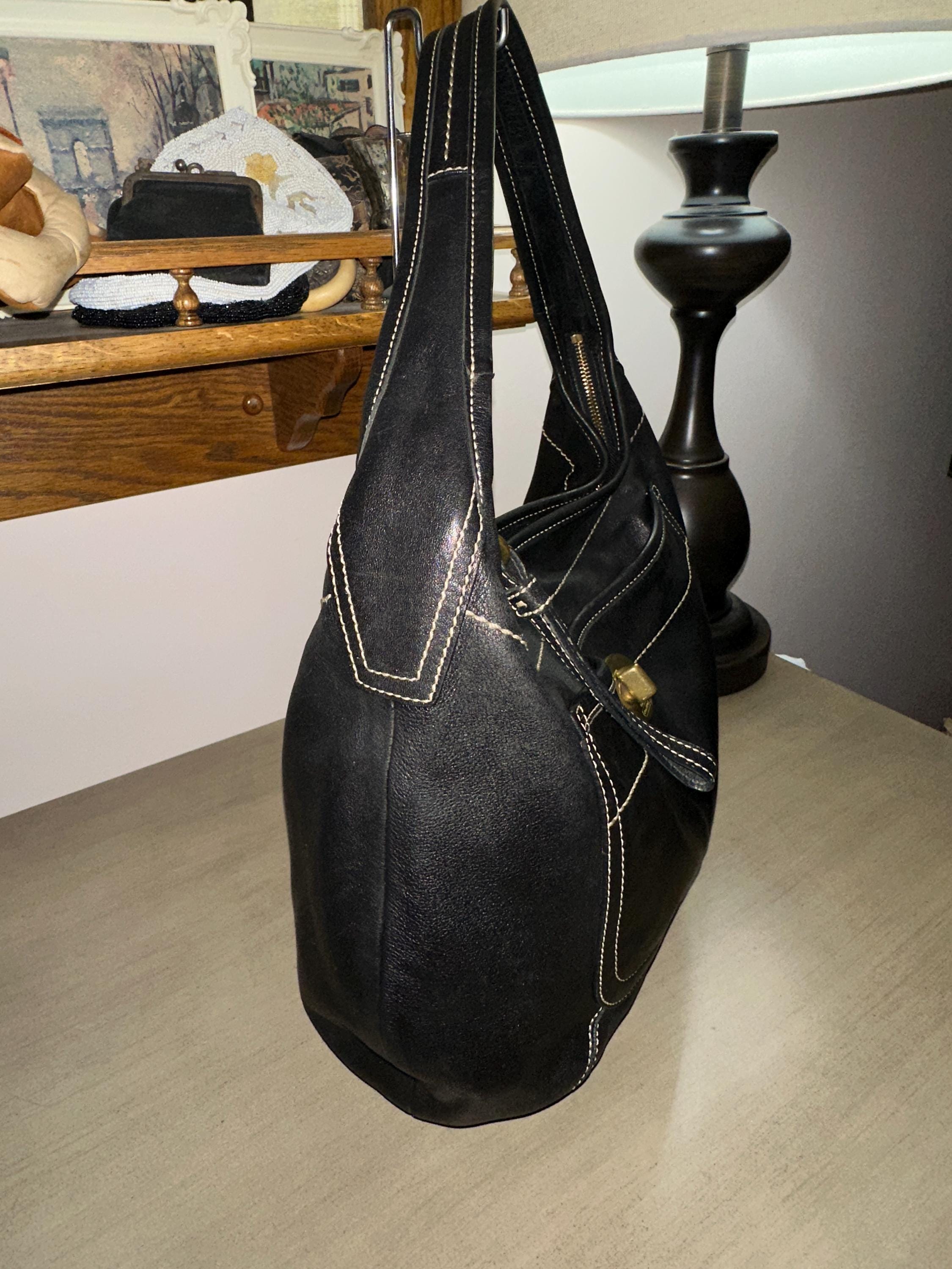 COACH Legacy Ergo Large Hobo Black Leather Shoulder Bag Purse