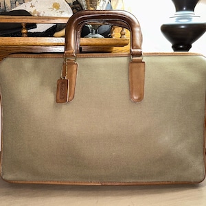 Bolso de mano grande de piel de abedul y sarga de COACH, modelo vintage de 1986, de Nueva York, EE. UU., 8430
