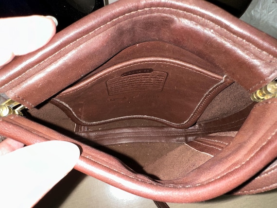 Vintage COACH Mahogany Leather Small Framed Pouch Crossbody