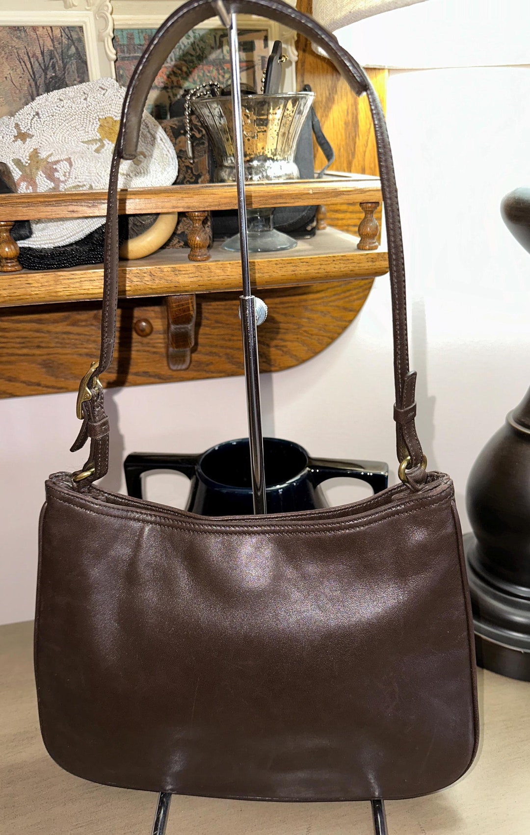 Vintage COACH Girlie Nappa Lamb Leather Hobo Bag 8165 Mahogany EUC