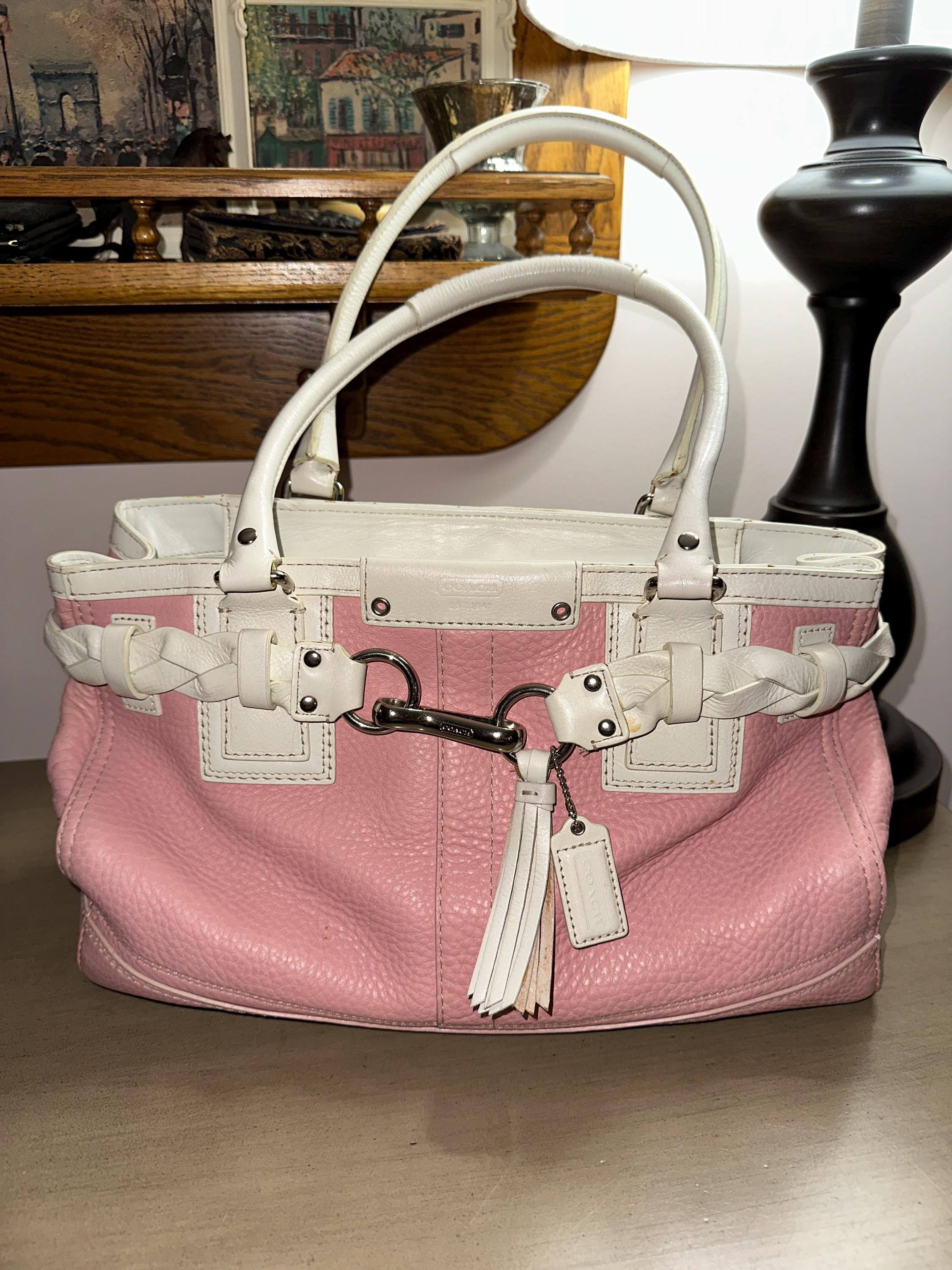 Vintage Coach Pink Leather Bag - Etsy