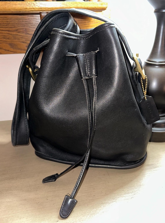 Vintage COACH Lula's Legacy Black Leather Drawstring Bucket Vintage COACH Lula's Legacy Black Leather Drawstring Bucket