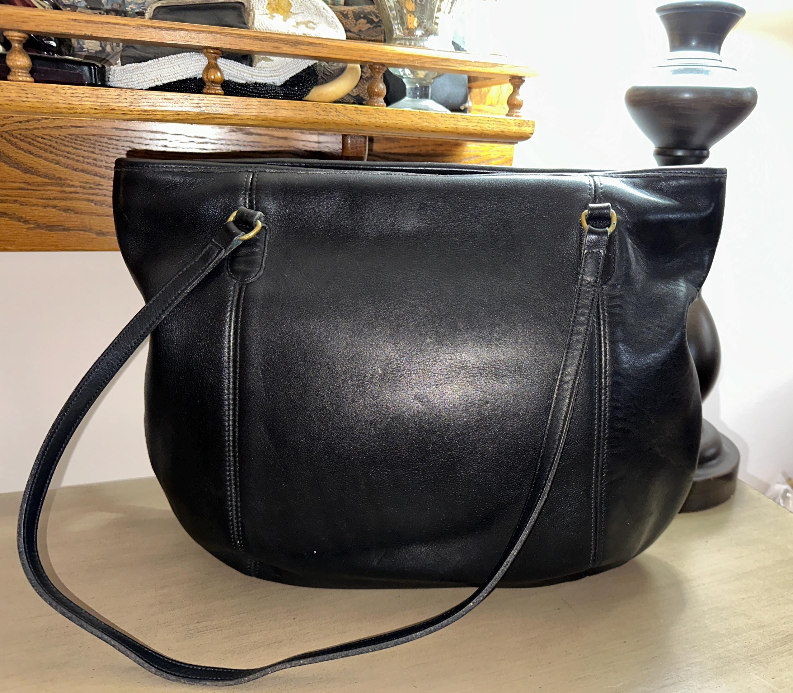 Vintage COACH Large Framed Pouch Tote Bag Purse 9998 USA EUC Black