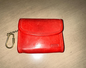 希少Vintage COACH multi Function PurseRed Coach Multi Function Purse Wallet Keyring, Black Leather, Style