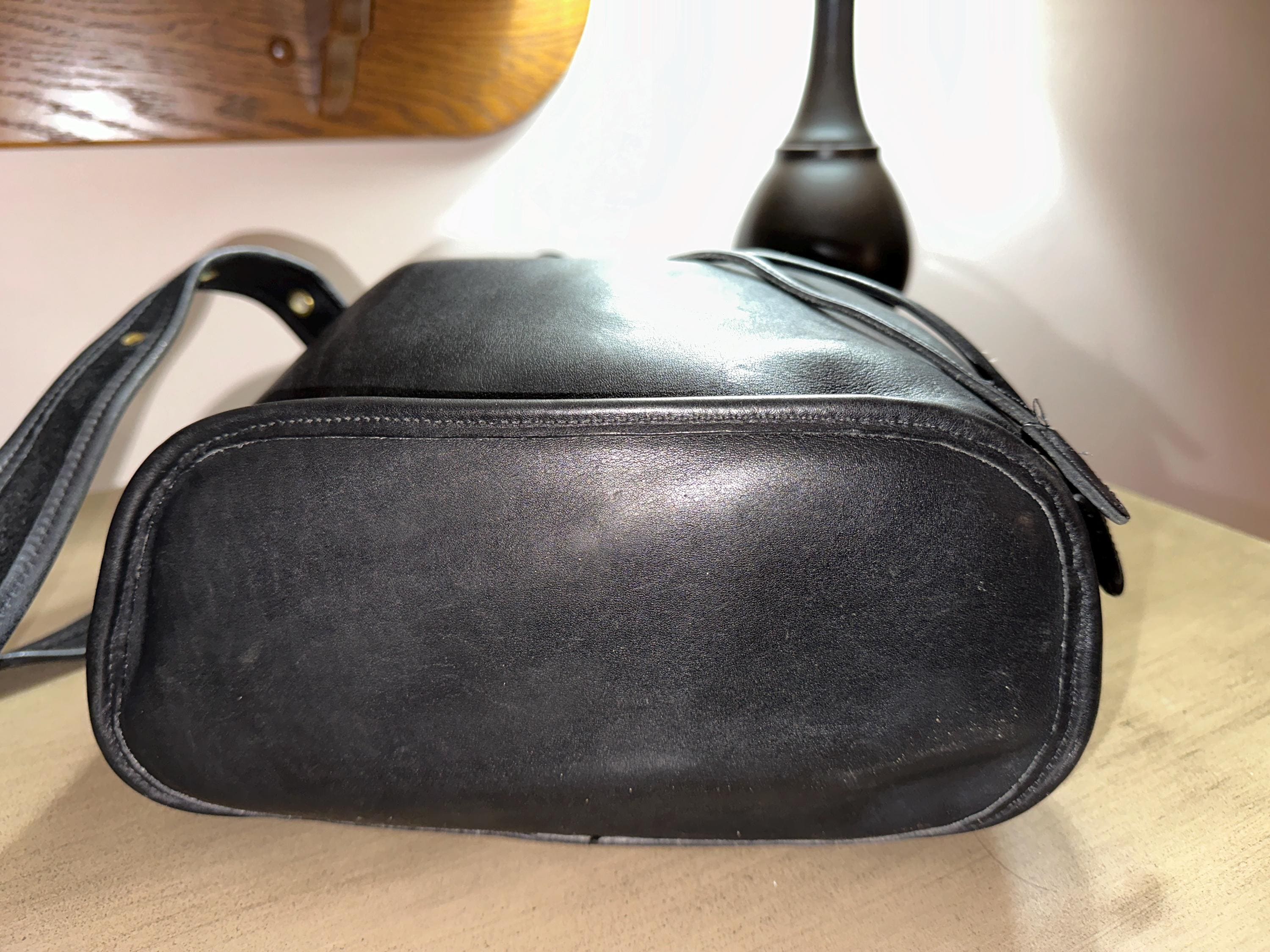 Vintage COACH Lula's Legacy Black Leather Drawstring Bucket