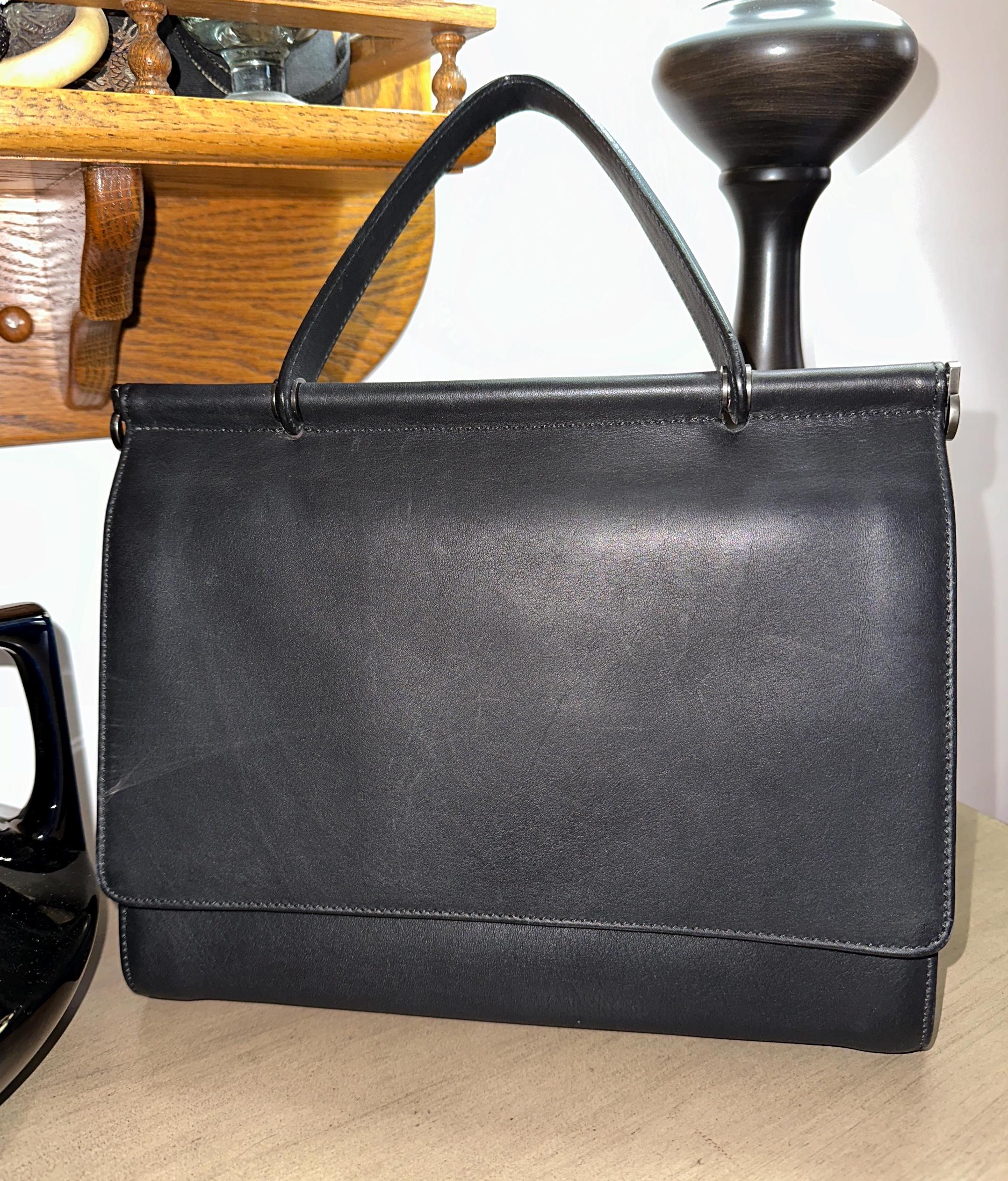 Vintage COACH Whitney Satchel Black Leather Satchel Bag Purse 9185