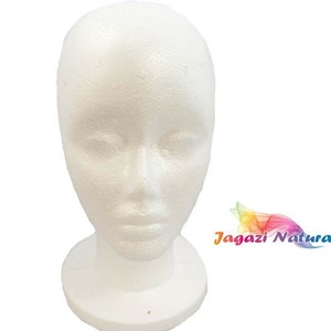 Wig Making Styrofoam Mannequin Head Display Stand. Hat, glasses, Wig. Model image 1