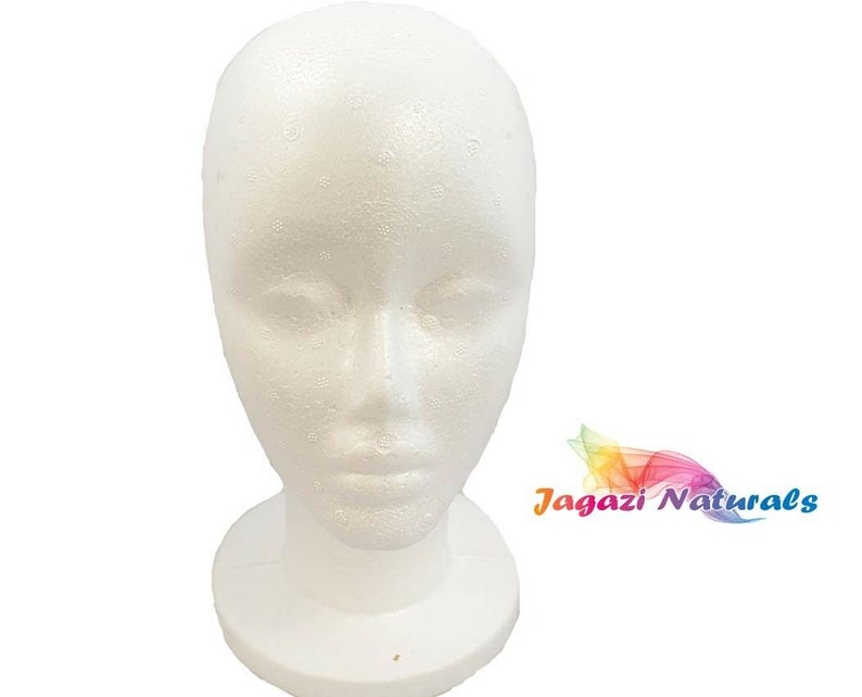 Wig Making Styrofoam Mannequin Head Display Stand. Hat, glasses, Wig. Model image 1